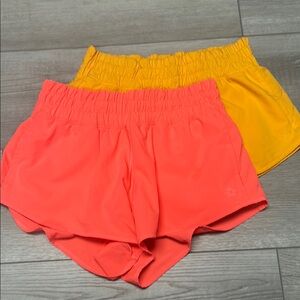 offline low rise xxs 2 pack pink and orange shorts!!